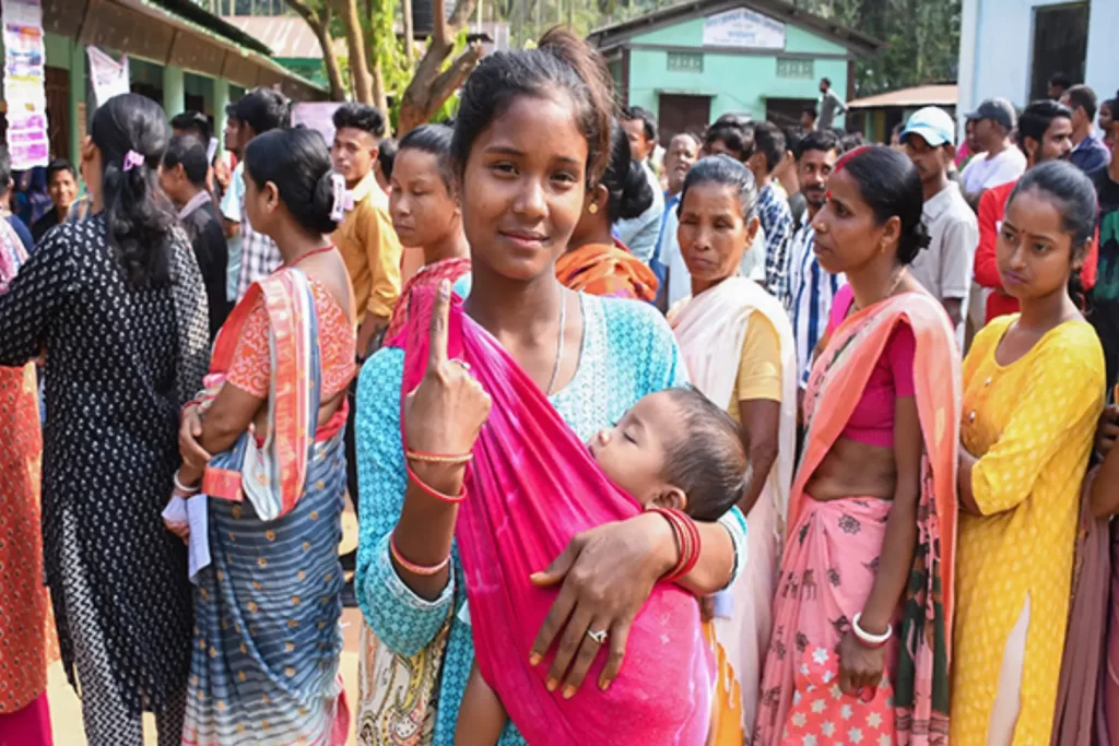 assam achieves a 77.35 percent voter turnout