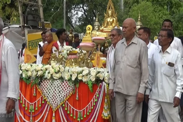 Buddha Purnima is celebrated with a grand procession in Bodh Gaya.