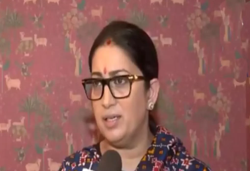 smriti irani of the bjp criticizes the purported remarks made about women by leaders