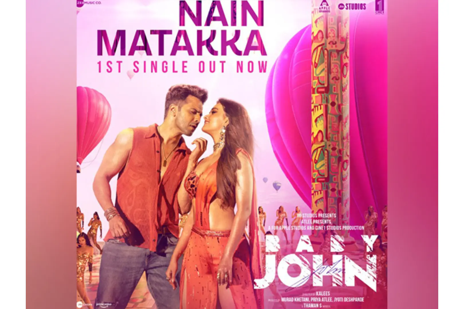 'baby john': 'nain matakka' by diljit dosanjh, Varun dhawan, and keerthy suresh is currently available.