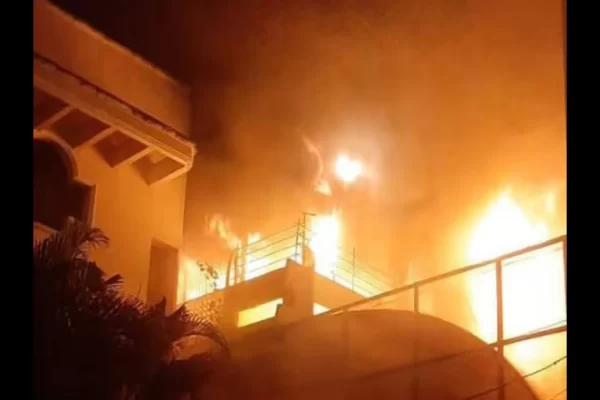 fire erupts