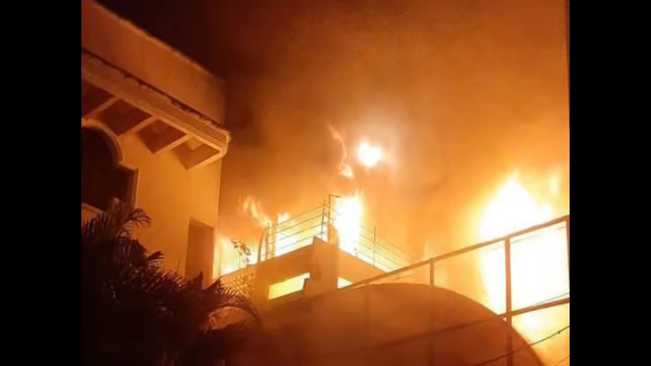 fire erupts