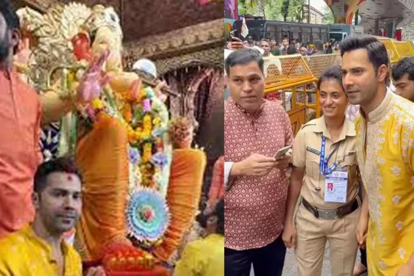 Ganesh Chaturthi 2025: Varun Dhawan prays at Lalbaugcha Raja, meets fans outside pandal varun dhawan