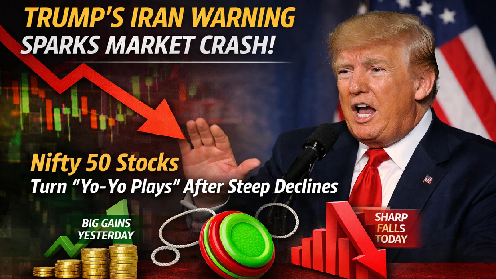 donald trump’s Warning to Iran Rattles Markets; Sensex Drops, Nifty 50 Tests 22,700