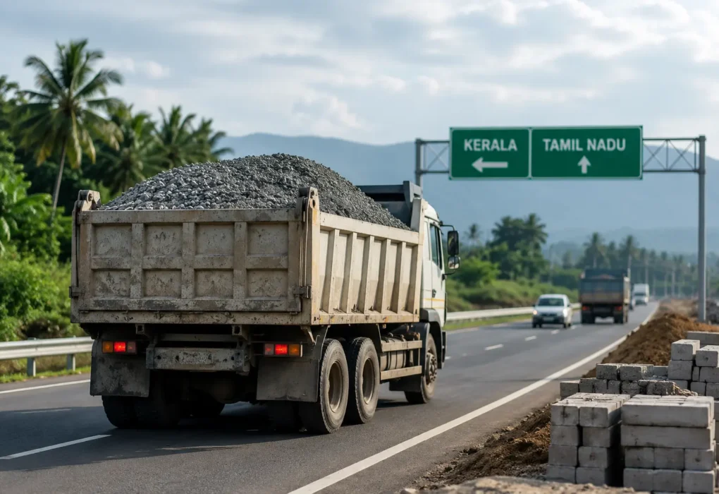 kerala tamil nadu construction material transport