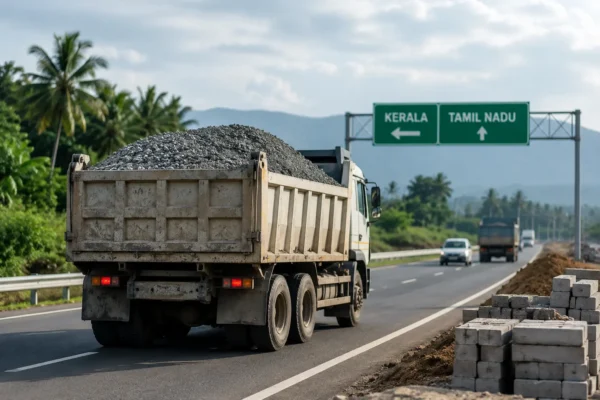kerala tamil nadu construction material transport